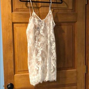 White lace see through Express dress